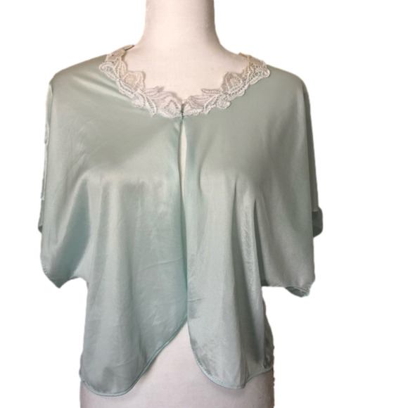 Vintage Shadowline Bed Jacket with Lace Collar - Picture 1 of 4